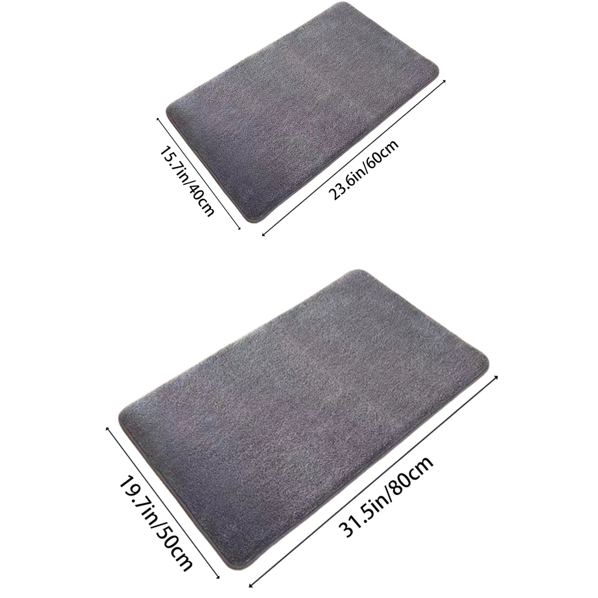 Nura Banyo & Kapı Paspası - 54x40cm Süet Emici Anti-kaymaz Paspas
