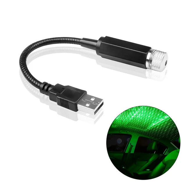 Mini LED Araç Tavan Yıldız Işığı Projektör - Ayarlanabilir USB Galaksi Lambası