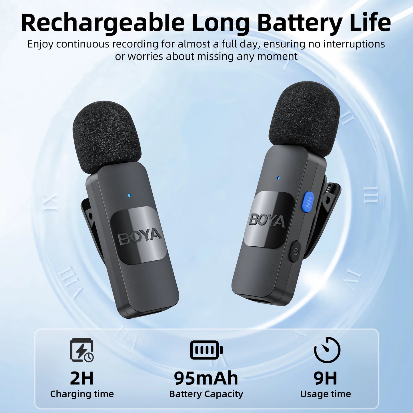 Nura Mini Kablosuz Lavalier Mikrofon - iPhone, iPad, Android için Canlı Yayın ve Vlog (BOYA BY-V)
