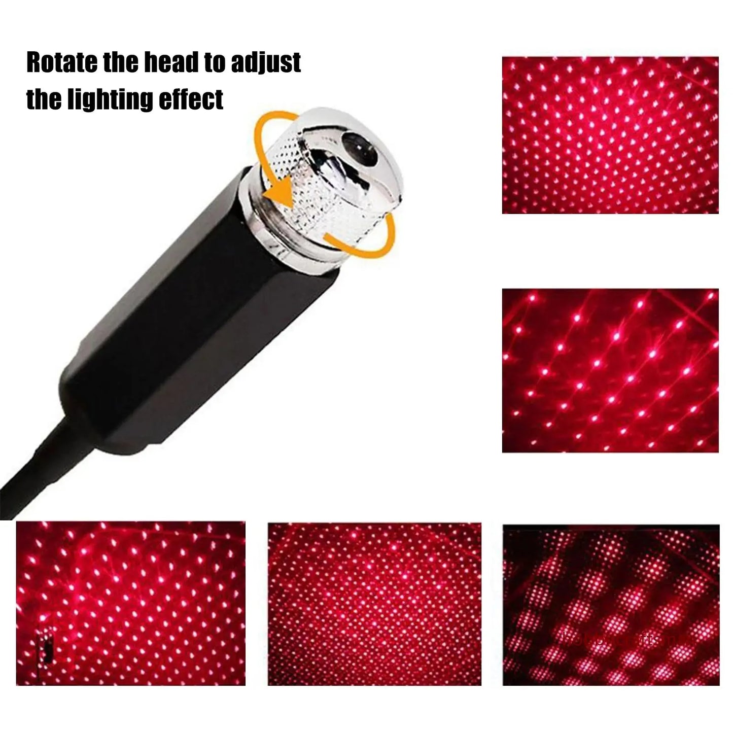 Mini LED Araç Tavan Yıldız Işığı Projektör - Ayarlanabilir USB Galaksi Lambası