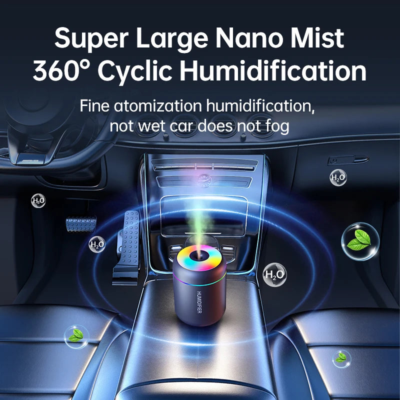 180ML Mini Hava Nemlendirici USB Elektrikli Aroma Difüzörü Esansiyel Yağ Arıtıcı Aromaterapi Sis Makinesi Işıklar Araba Ev Yatak Odası