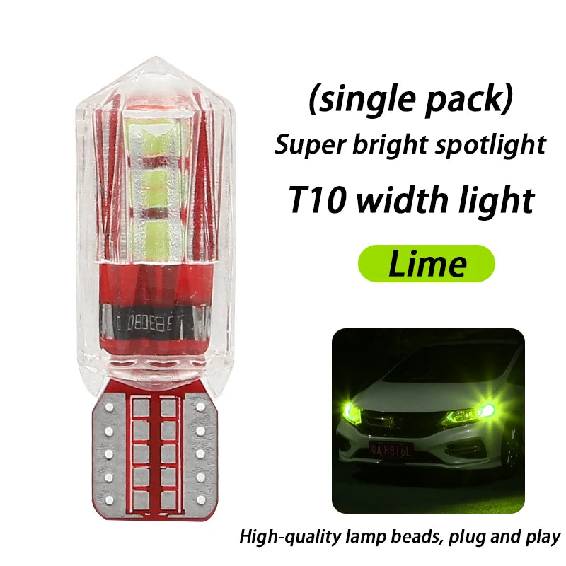 T10 LED Araç Lambası - Süper Parlak Genişlik ve Plaka Işığı (Çok Renkli)