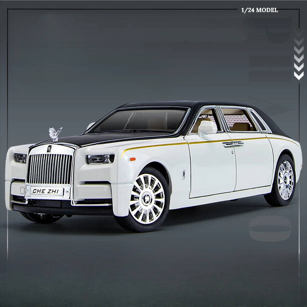 1/24 Rolls Royce Phantom Diecast Oyuncak Arabalar Model Simüle Geri Çekilebilir Limuzin Çinko Alaşımlı Metal Oyuncak Araba Çocuklar İçin Hediye Koleksiyonu