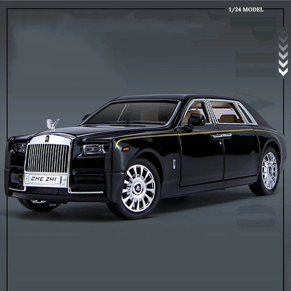 1/24 Rolls Royce Phantom Diecast Oyuncak Arabalar Model Simüle Geri Çekilebilir Limuzin Çinko Alaşımlı Metal Oyuncak Araba Çocuklar İçin Hediye Koleksiyonu