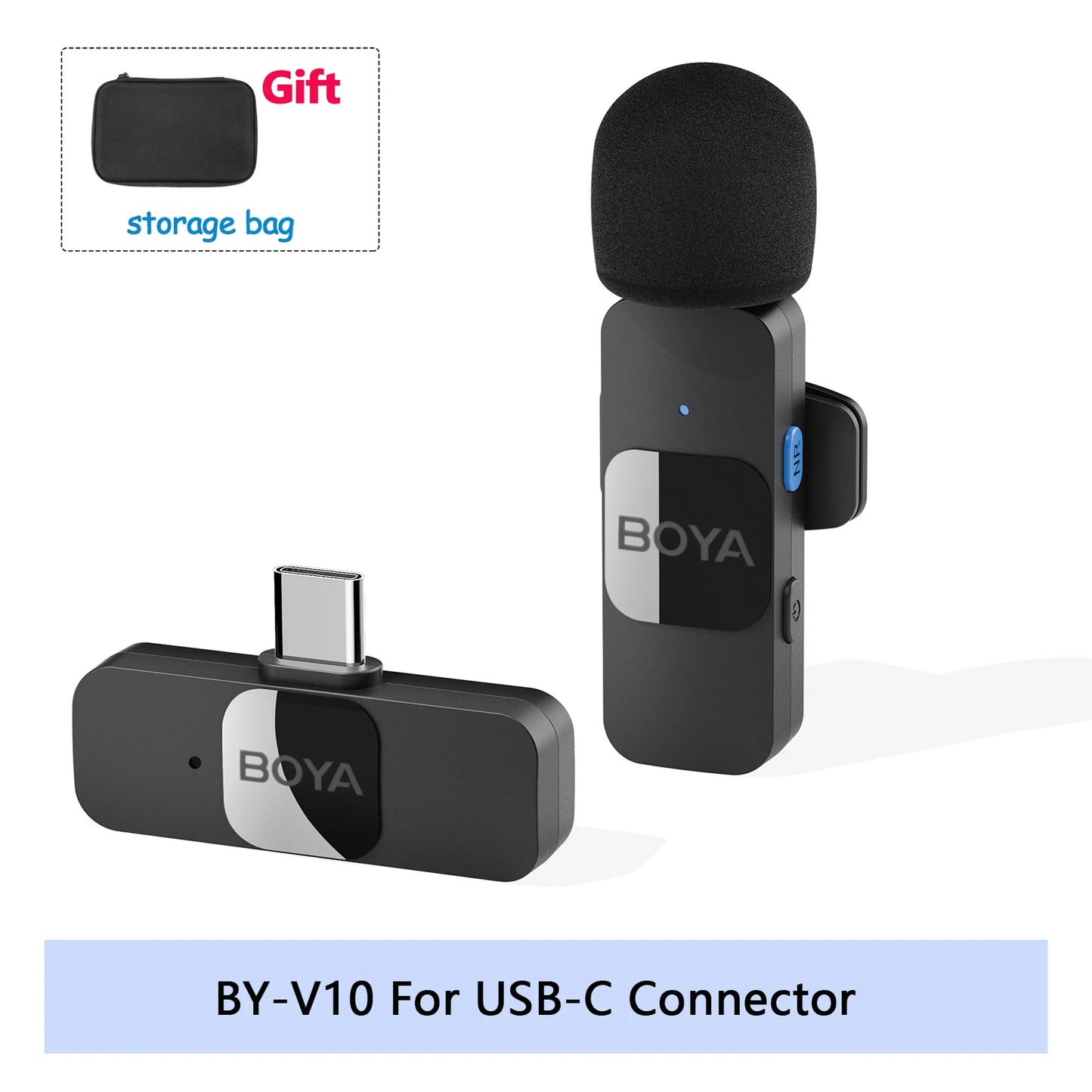 Nura Mini Kablosuz Lavalier Mikrofon - iPhone, iPad, Android için Canlı Yayın ve Vlog (BOYA BY-V)