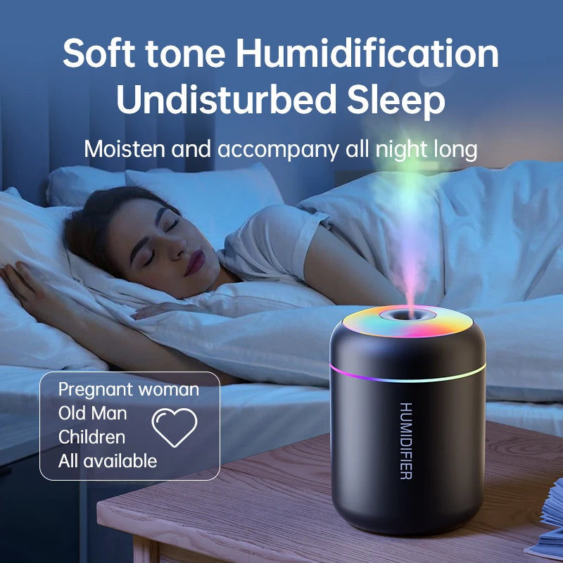 180ML Mini Hava Nemlendirici USB Elektrikli Aroma Difüzörü Esansiyel Yağ Arıtıcı Aromaterapi Sis Makinesi Işıklar Araba Ev Yatak Odası