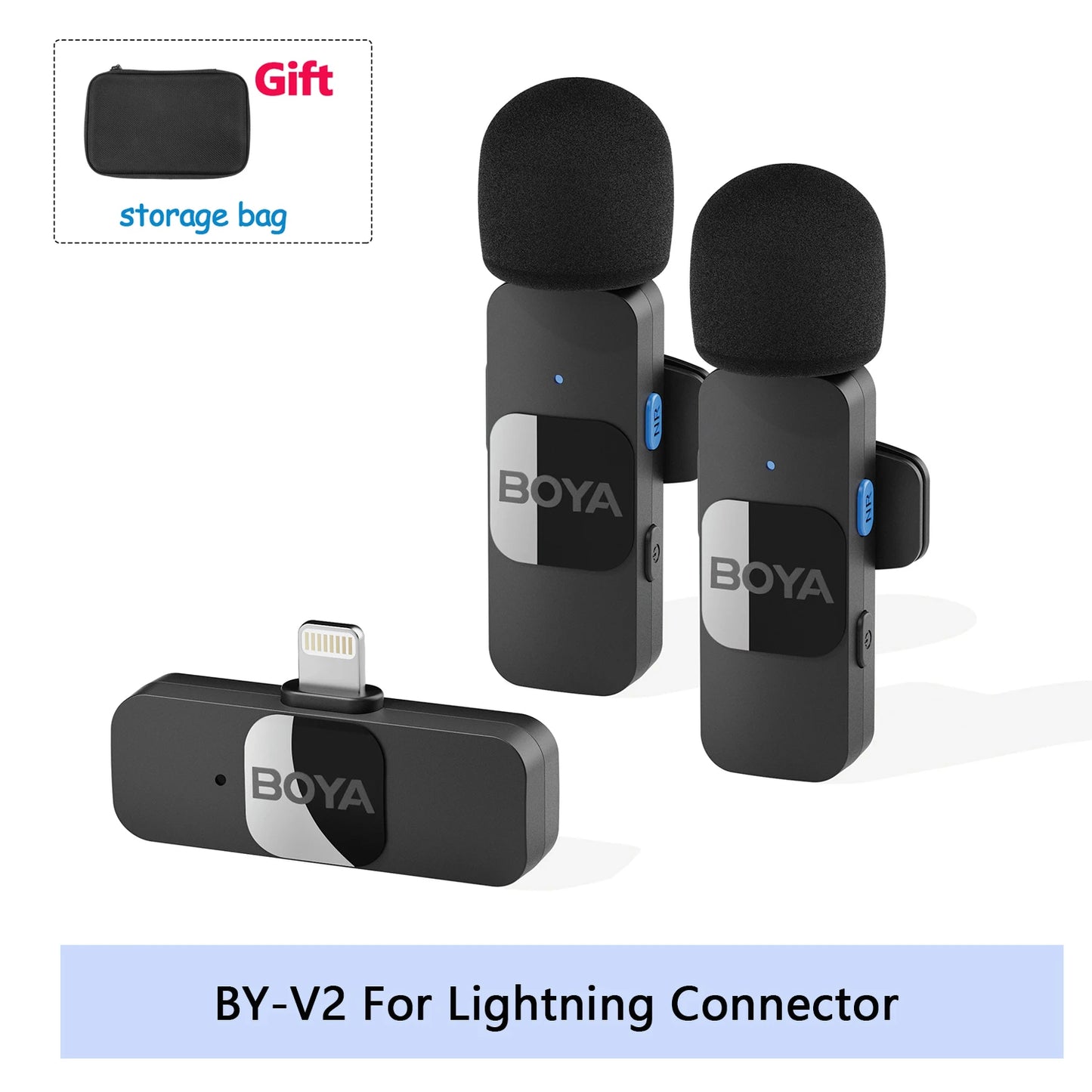 Nura Mini Kablosuz Lavalier Mikrofon - iPhone, iPad, Android için Canlı Yayın ve Vlog (BOYA BY-V)