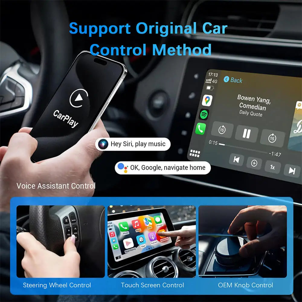 2in1 Simli ve Kablosuz CarPlay Android Auto Adaptörü - USB Tak ve Çalıştır
