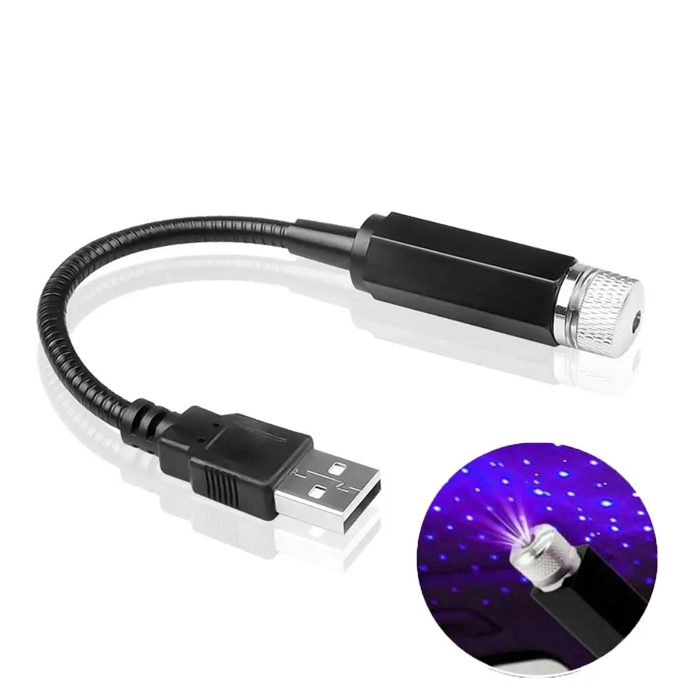 Mini LED Araç Tavan Yıldız Işığı Projektör - Ayarlanabilir USB Galaksi Lambası