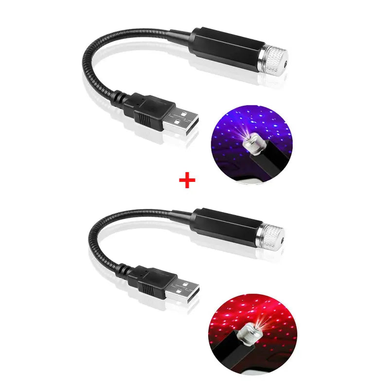 Mini LED Araç Tavan Yıldız Işığı Projektör - Ayarlanabilir USB Galaksi Lambası