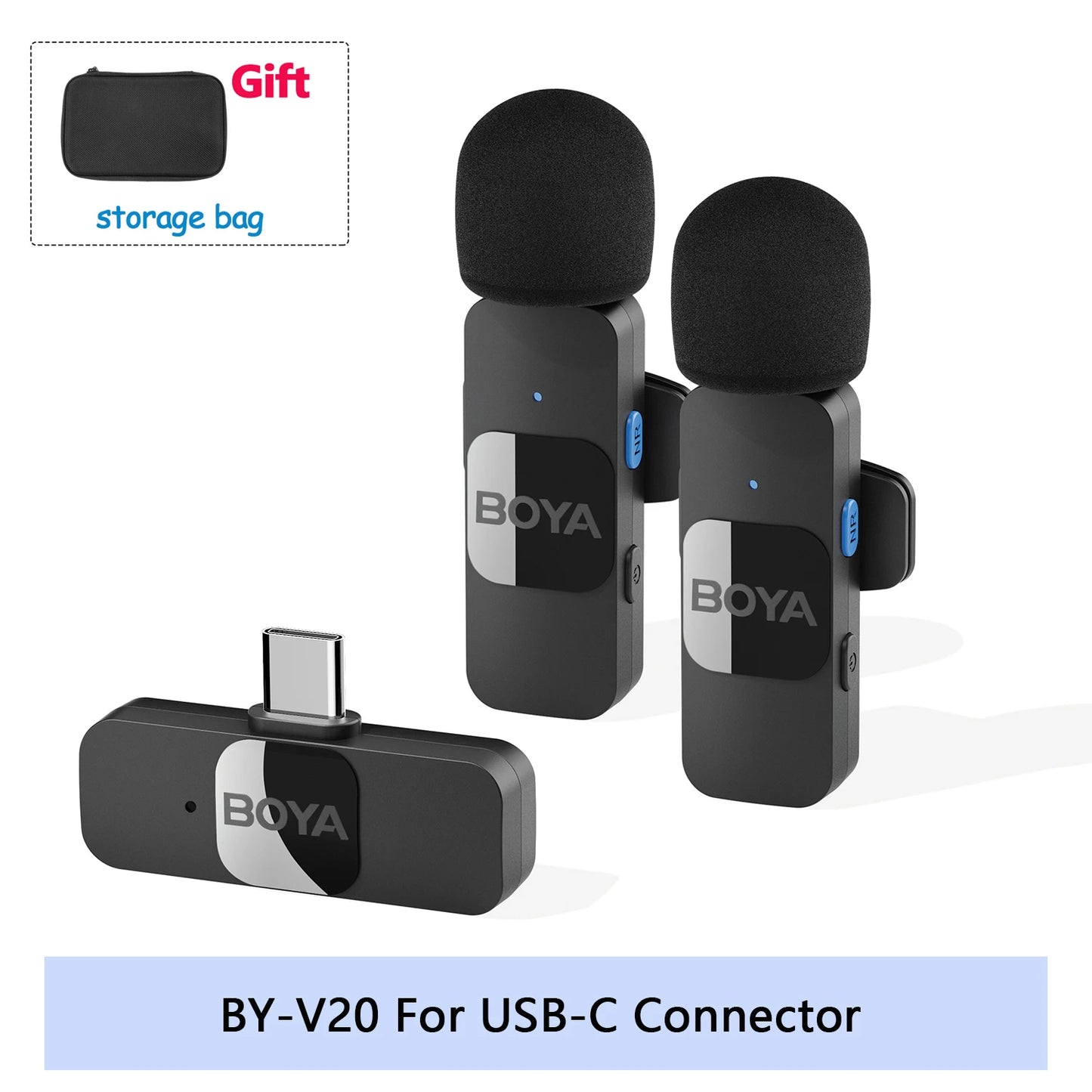Nura Mini Kablosuz Lavalier Mikrofon - iPhone, iPad, Android için Canlı Yayın ve Vlog (BOYA BY-V)