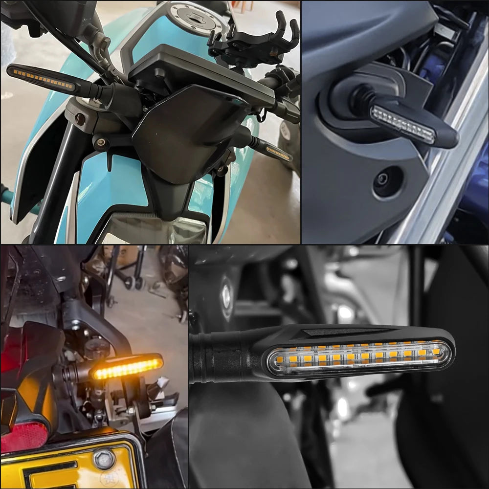 Motorcycle Led Turn Signals Directional Indicators Flashing Rear Tail Brake Flasher Light Stop Signal Light Motorcycle DRL Lamp