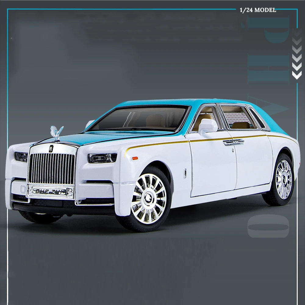 1/24 Rolls Royce Phantom Diecast Oyuncak Arabalar Model Simüle Geri Çekilebilir Limuzin Çinko Alaşımlı Metal Oyuncak Araba Çocuklar İçin Hediye Koleksiyonu