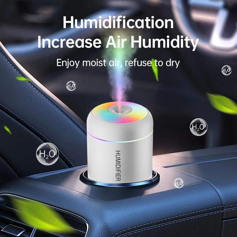 180ML Mini Hava Nemlendirici USB Elektrikli Aroma Difüzörü Esansiyel Yağ Arıtıcı Aromaterapi Sis Makinesi Işıklar Araba Ev Yatak Odası