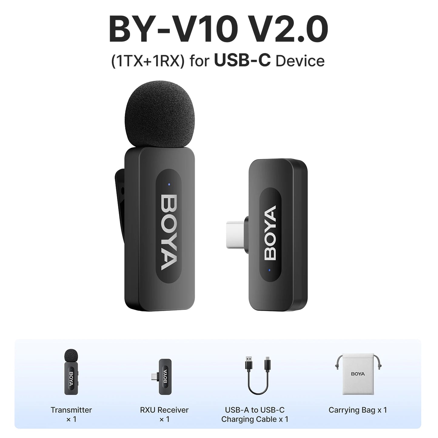Nura Mini Kablosuz Lavalier Mikrofon - iPhone, iPad, Android için Canlı Yayın ve Vlog (BOYA BY-V)