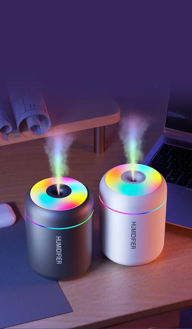 180ML Mini Hava Nemlendirici USB Elektrikli Aroma Difüzörü Esansiyel Yağ Arıtıcı Aromaterapi Sis Makinesi Işıklar Araba Ev Yatak Odası