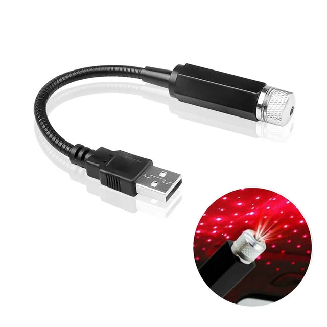 Mini LED Araç Tavan Yıldız Işığı Projektör - Ayarlanabilir USB Galaksi Lambası