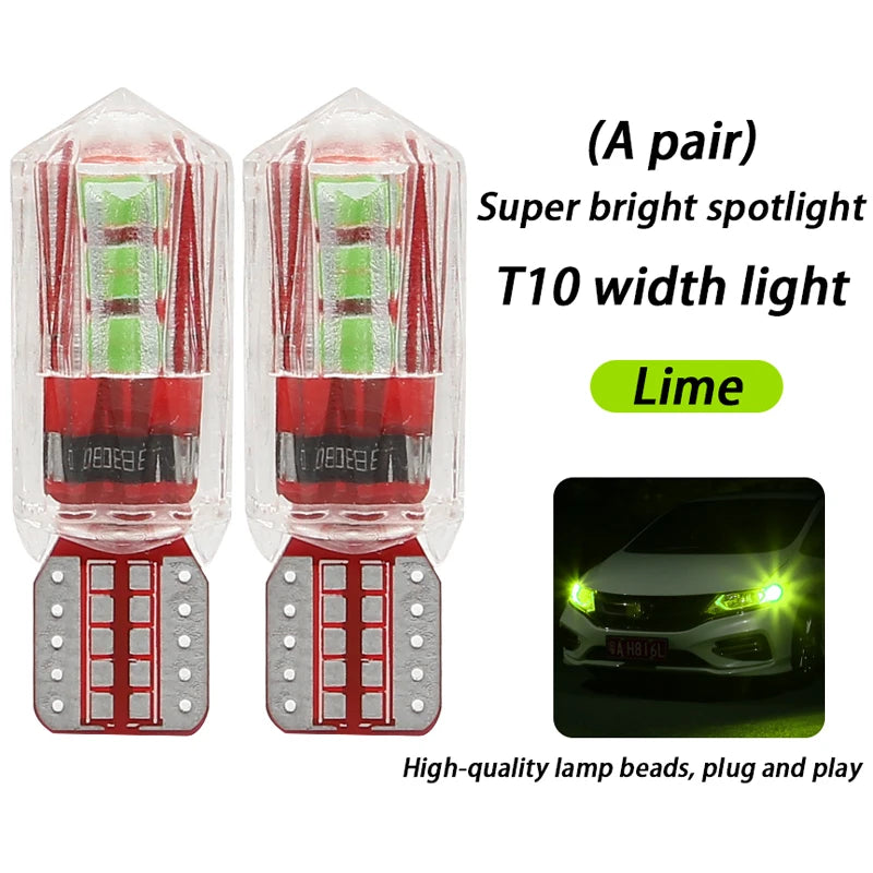 T10 LED Araç Lambası - Süper Parlak Genişlik ve Plaka Işığı (Çok Renkli)