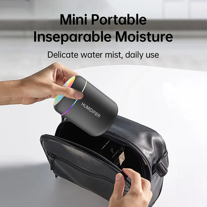 180ML Mini Hava Nemlendirici USB Elektrikli Aroma Difüzörü Esansiyel Yağ Arıtıcı Aromaterapi Sis Makinesi Işıklar Araba Ev Yatak Odası