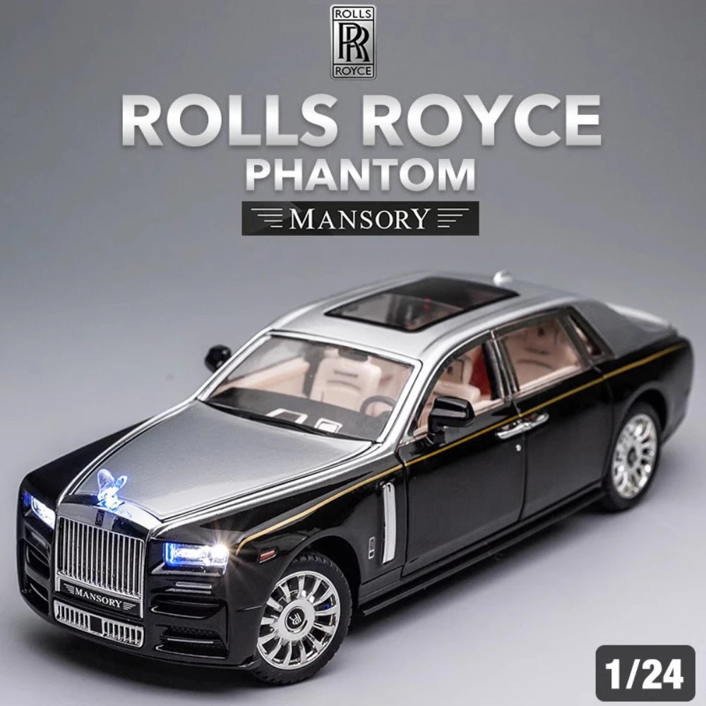 1/24 Rolls Royce Phantom Diecast Oyuncak Arabalar Model Simüle Geri Çekilebilir Limuzin Çinko Alaşımlı Metal Oyuncak Araba Çocuklar İçin Hediye Koleksiyonu