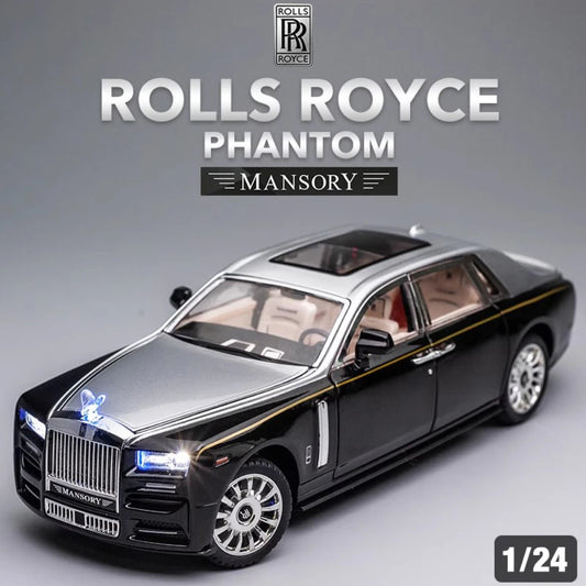 1/24 Rolls Royce Phantom Diecast Oyuncak Arabalar Model Simüle Geri Çekilebilir Limuzin Çinko Alaşımlı Metal Oyuncak Araba Çocuklar İçin Hediye Koleksiyonu